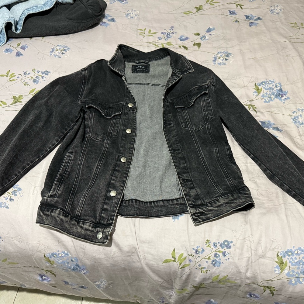 Zara Men Jean Jacket Black Size L